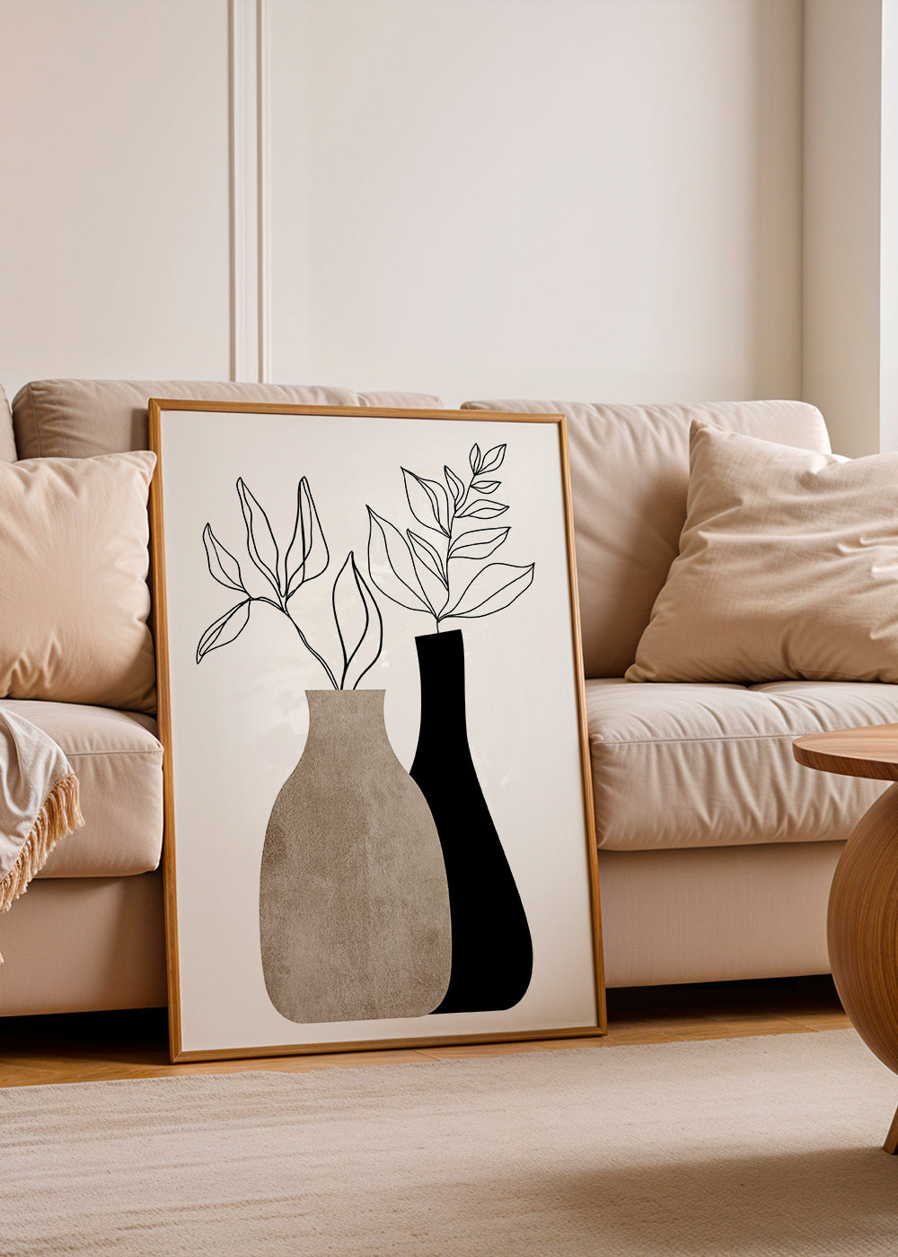 Botanisk poster med minimalistiska vaser