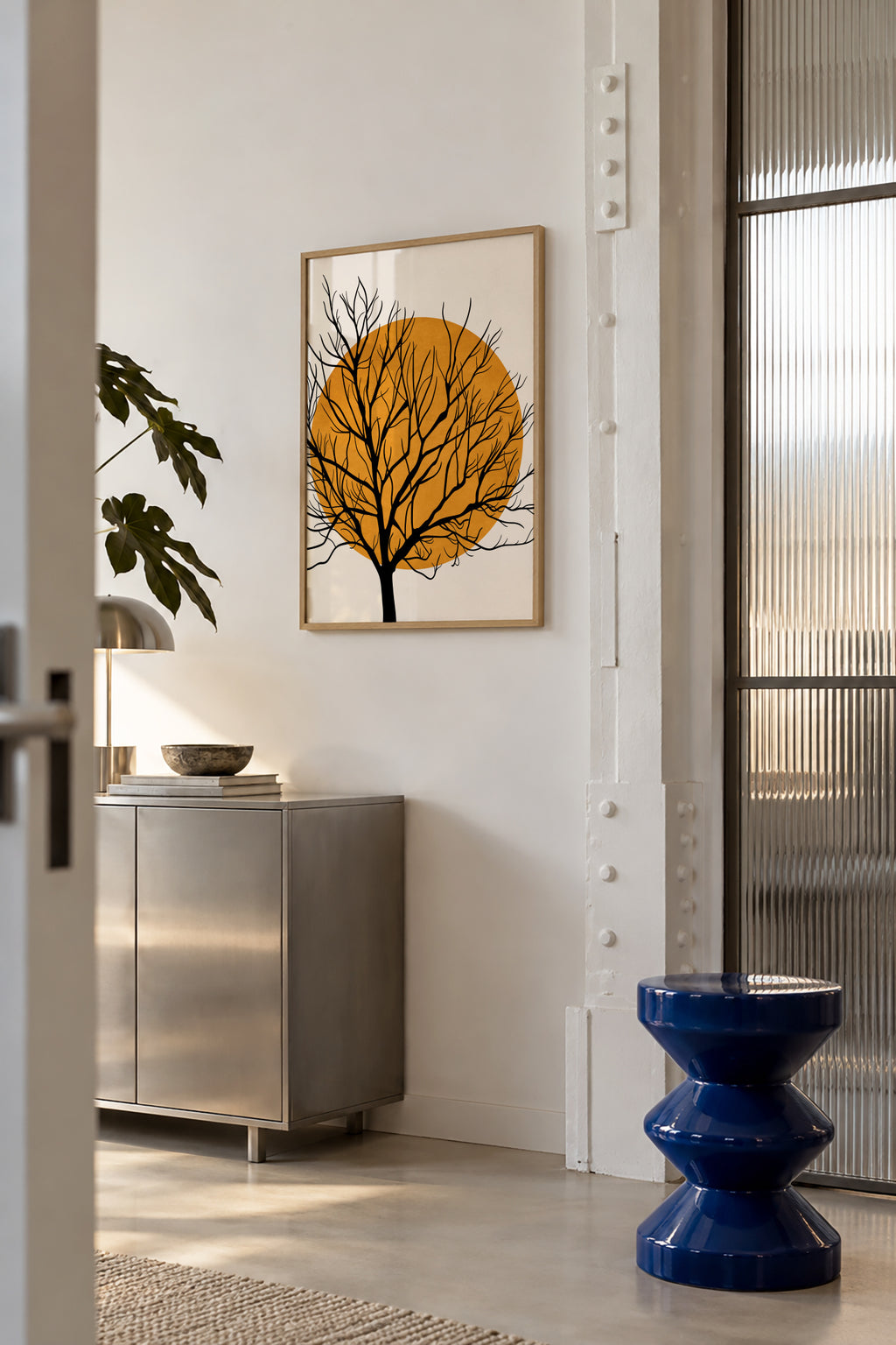 Hiding Sun - Framed poster in an interior