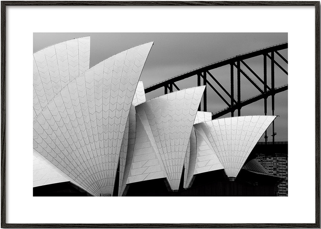 Stadstavla Opera House svartvit