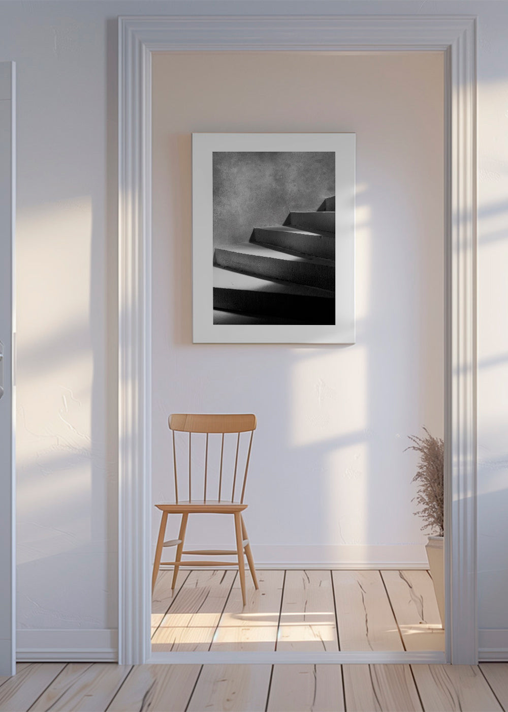Fotografi av trappa med ljus och skugga