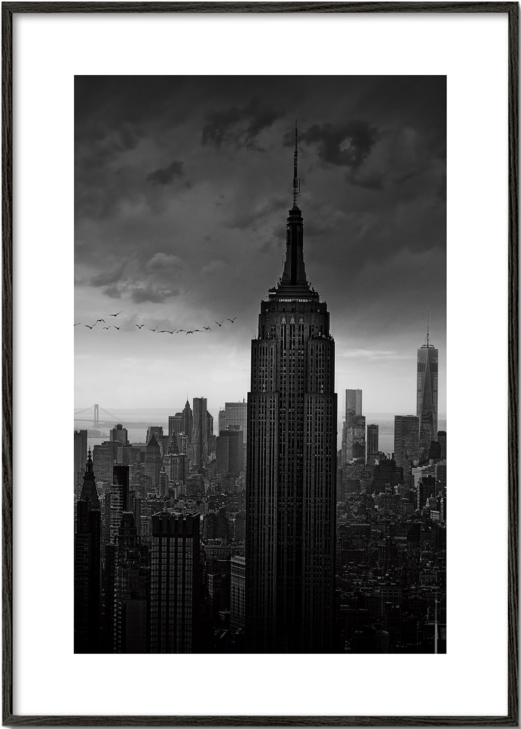 Reseaffisch: Empire State svartvit fotografi