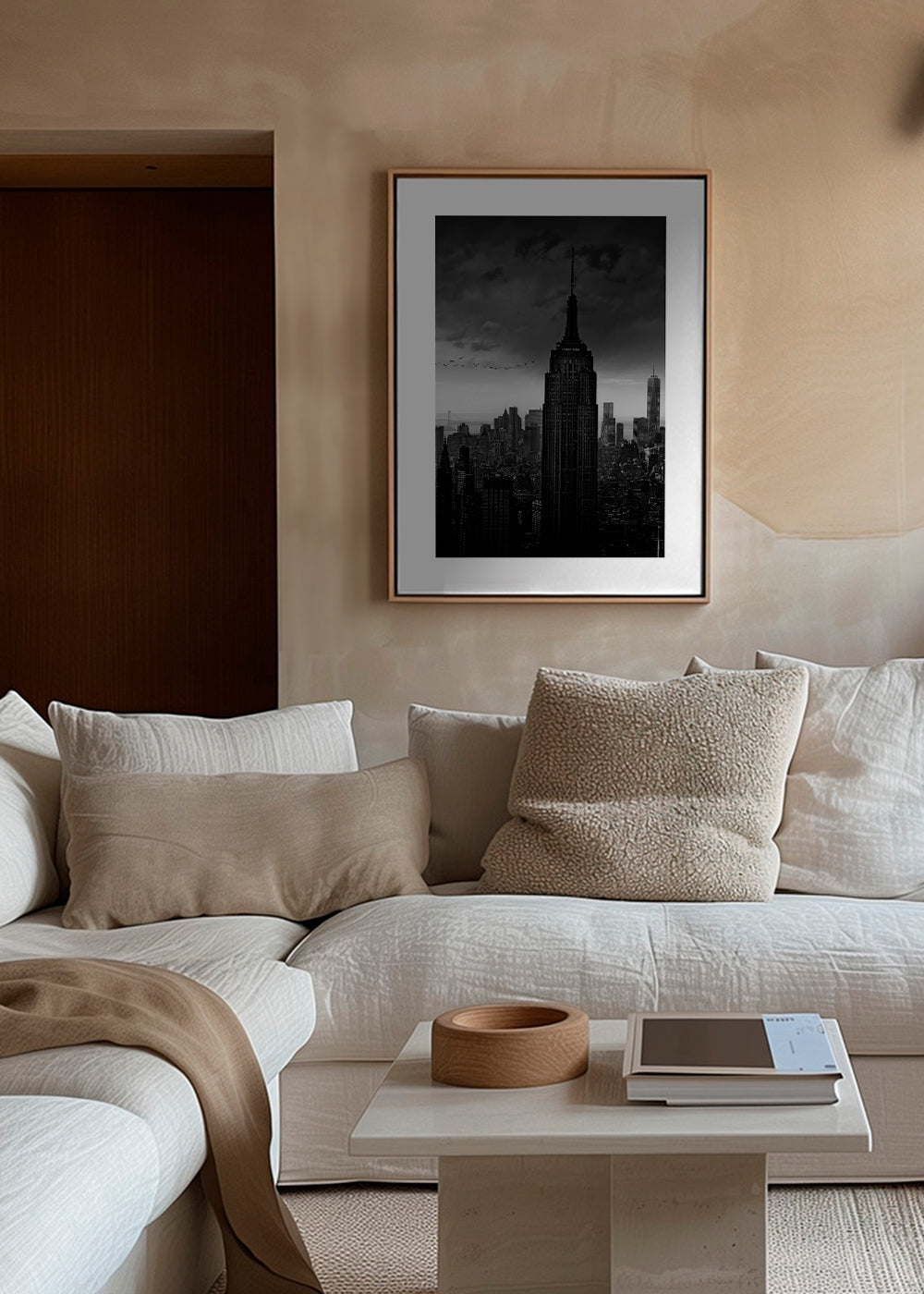 Reseaffisch: Empire State svartvit fotografi
