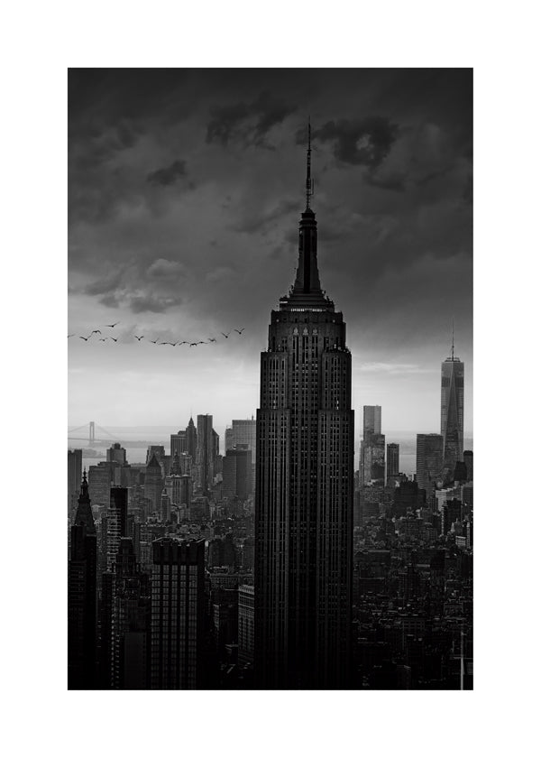 Reseaffisch: Empire State svartvit fotografi