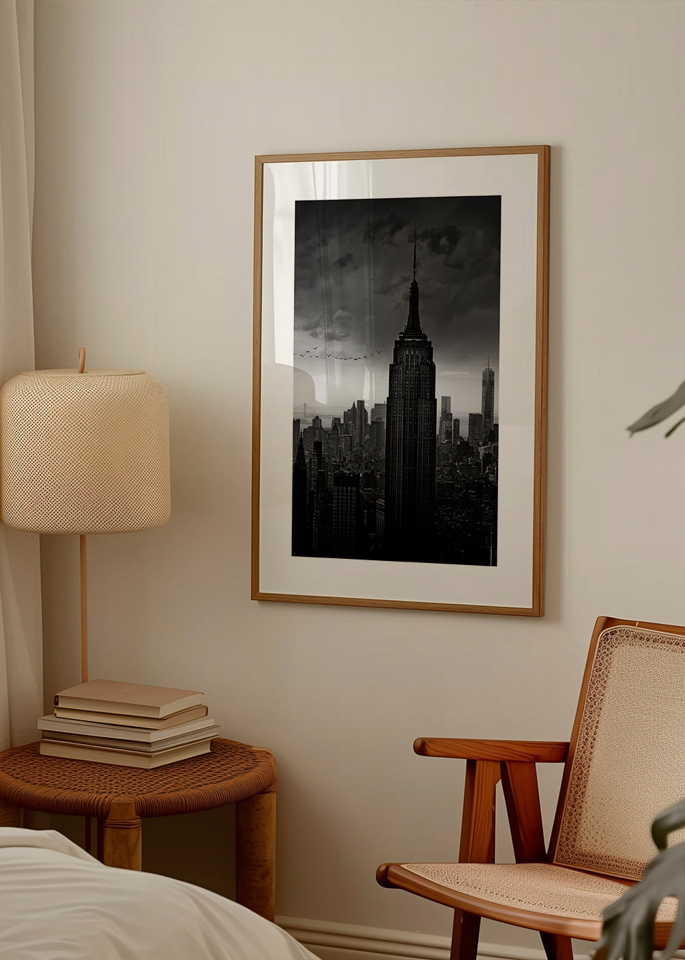 Reseaffisch: Empire State svartvit fotografi