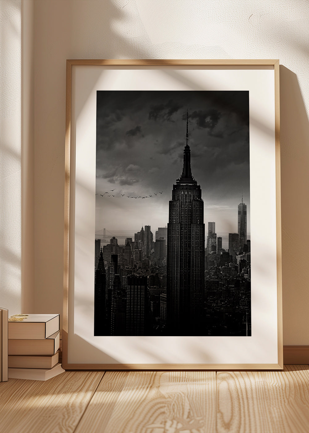 Reseaffisch: Empire State svartvit fotografi