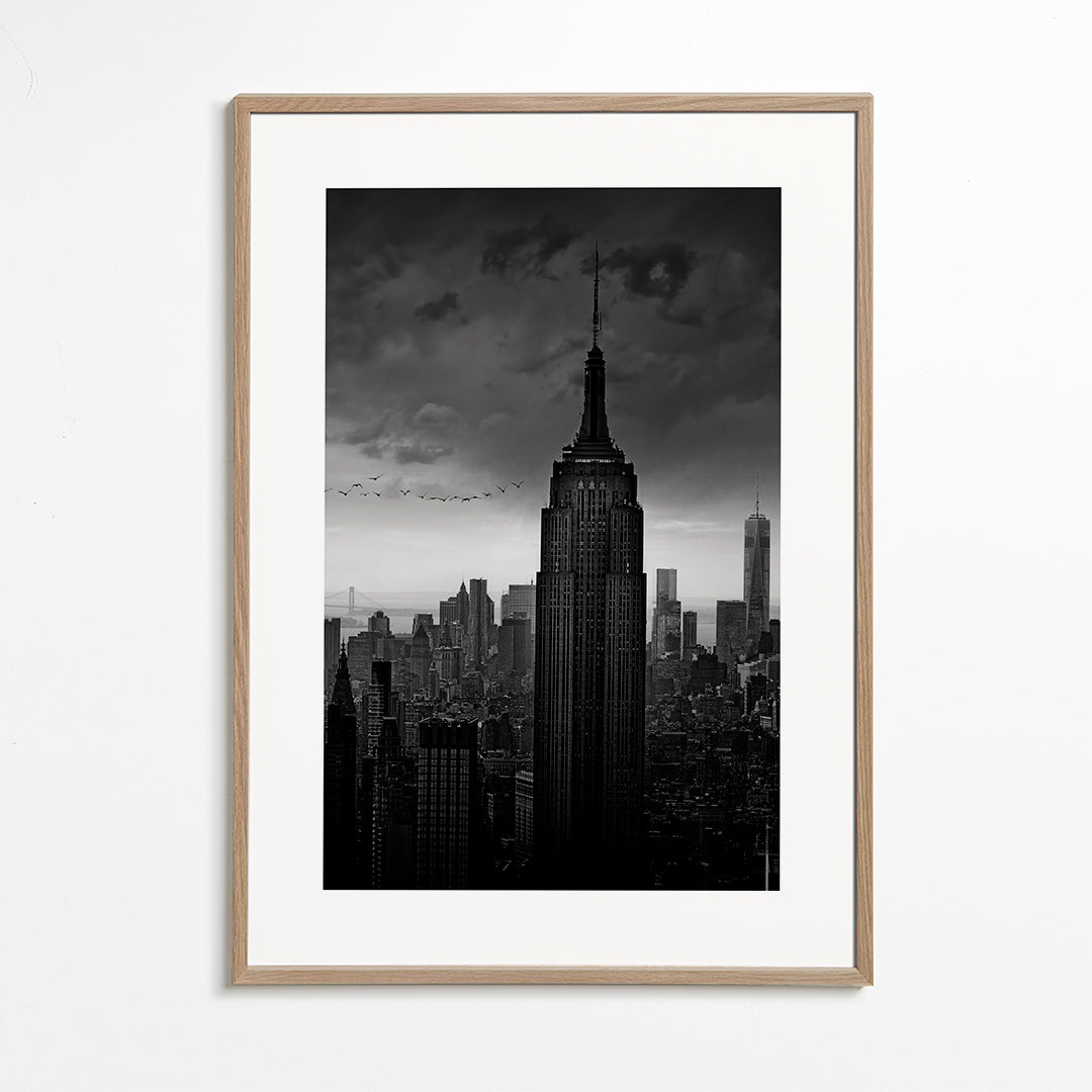 Reseaffisch: Empire State svartvit fotografi