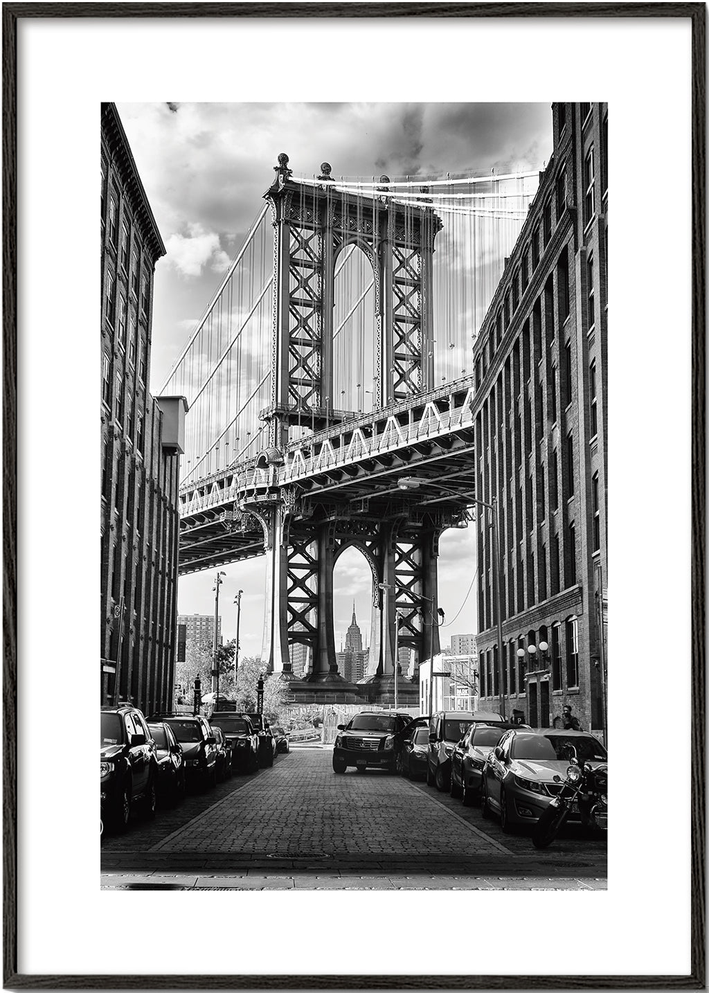 Stadsposter Manhattan Bridge svartvit