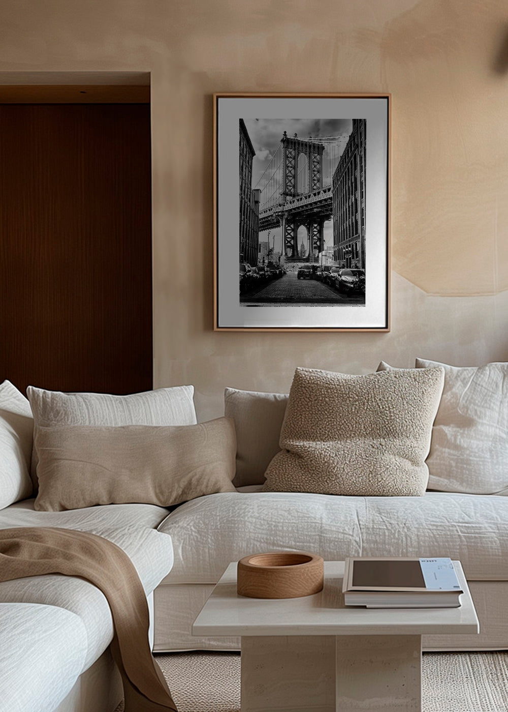 Stadsposter Manhattan Bridge svartvit