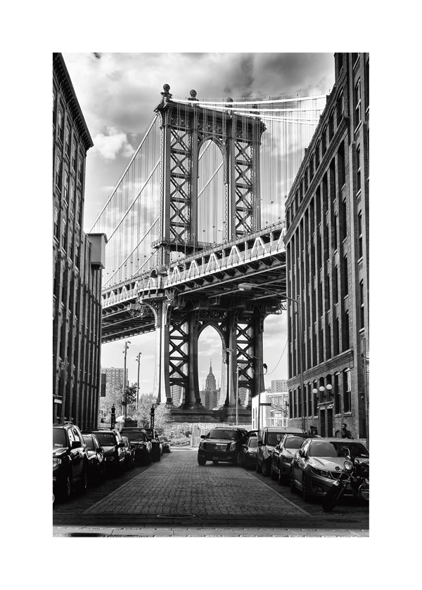 Stadsposter Manhattan Bridge svartvit