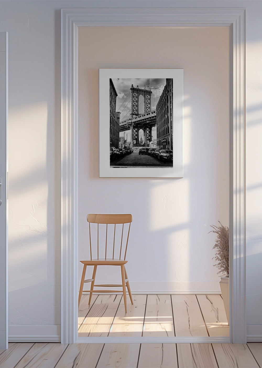 Stadsposter Manhattan Bridge svartvit