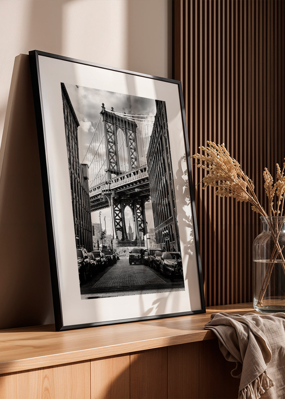 Stadsposter Manhattan Bridge svartvit