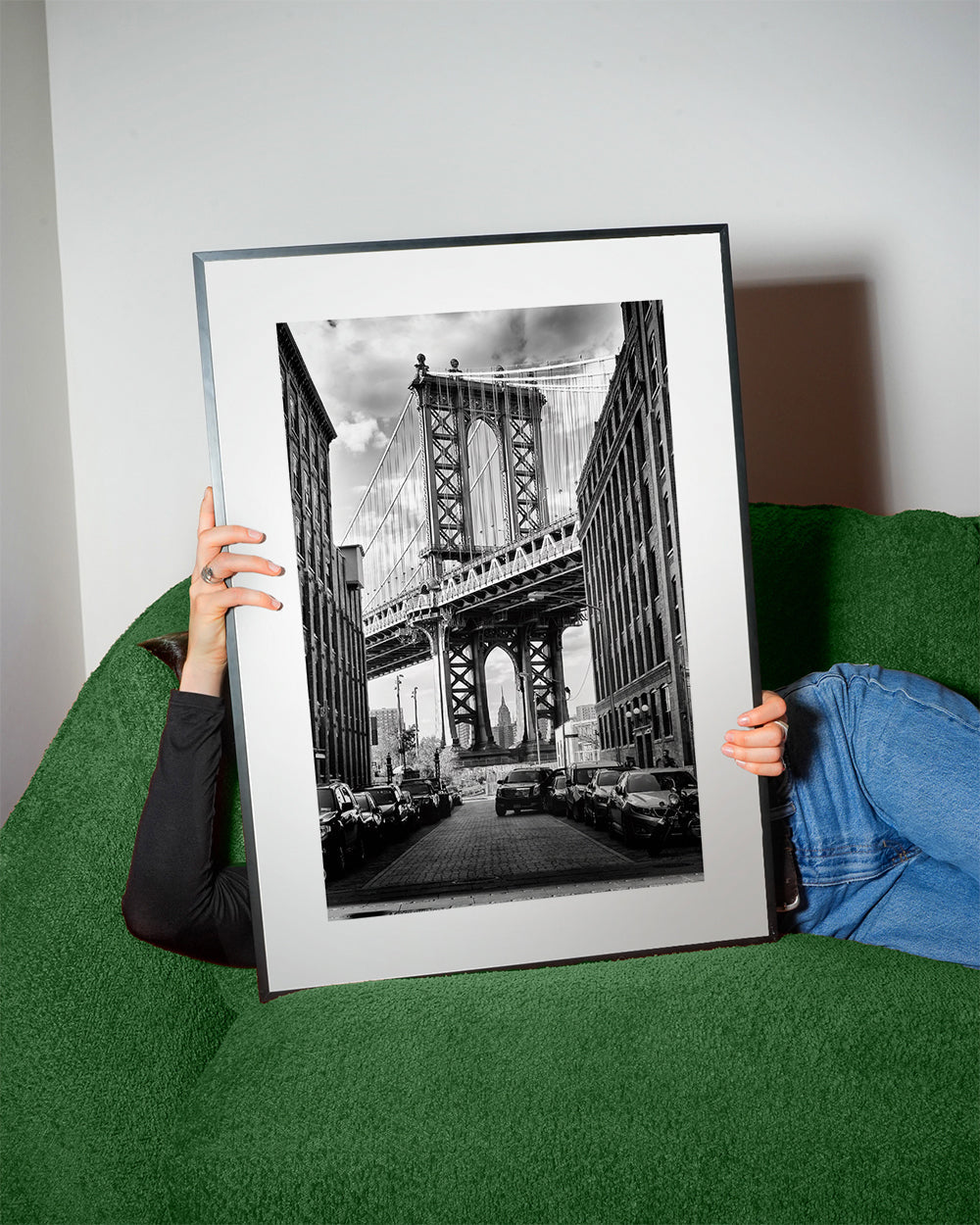 Stadsposter Manhattan Bridge svartvit
