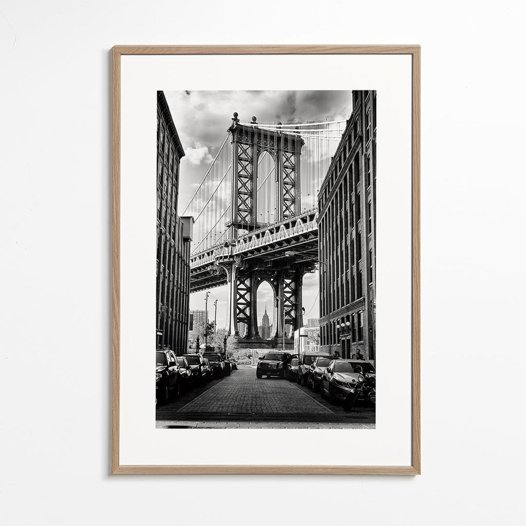 Stadsposter Manhattan Bridge svartvit