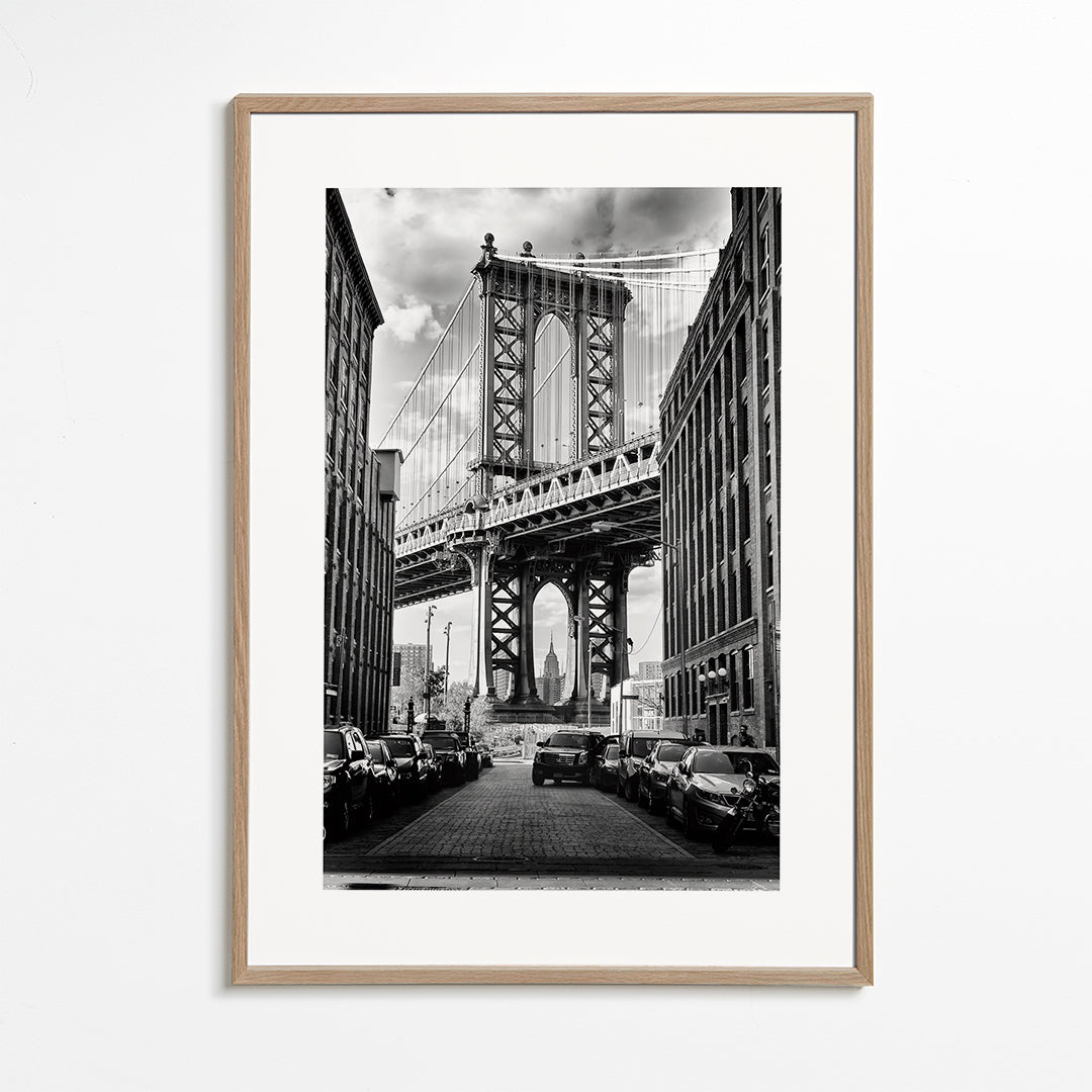 Stadsposter Manhattan Bridge svartvit