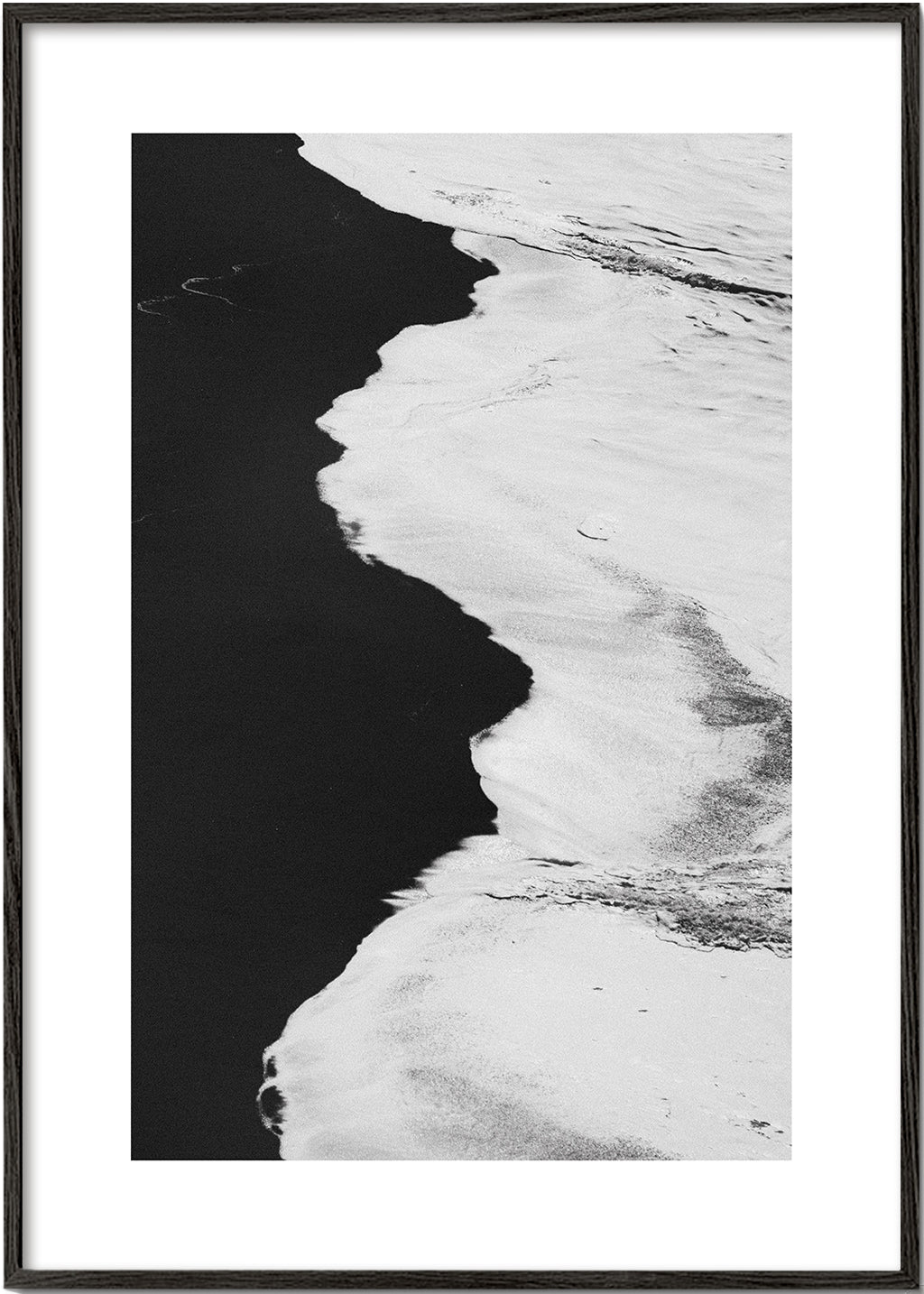Landskapskonst: strand i svartvitt