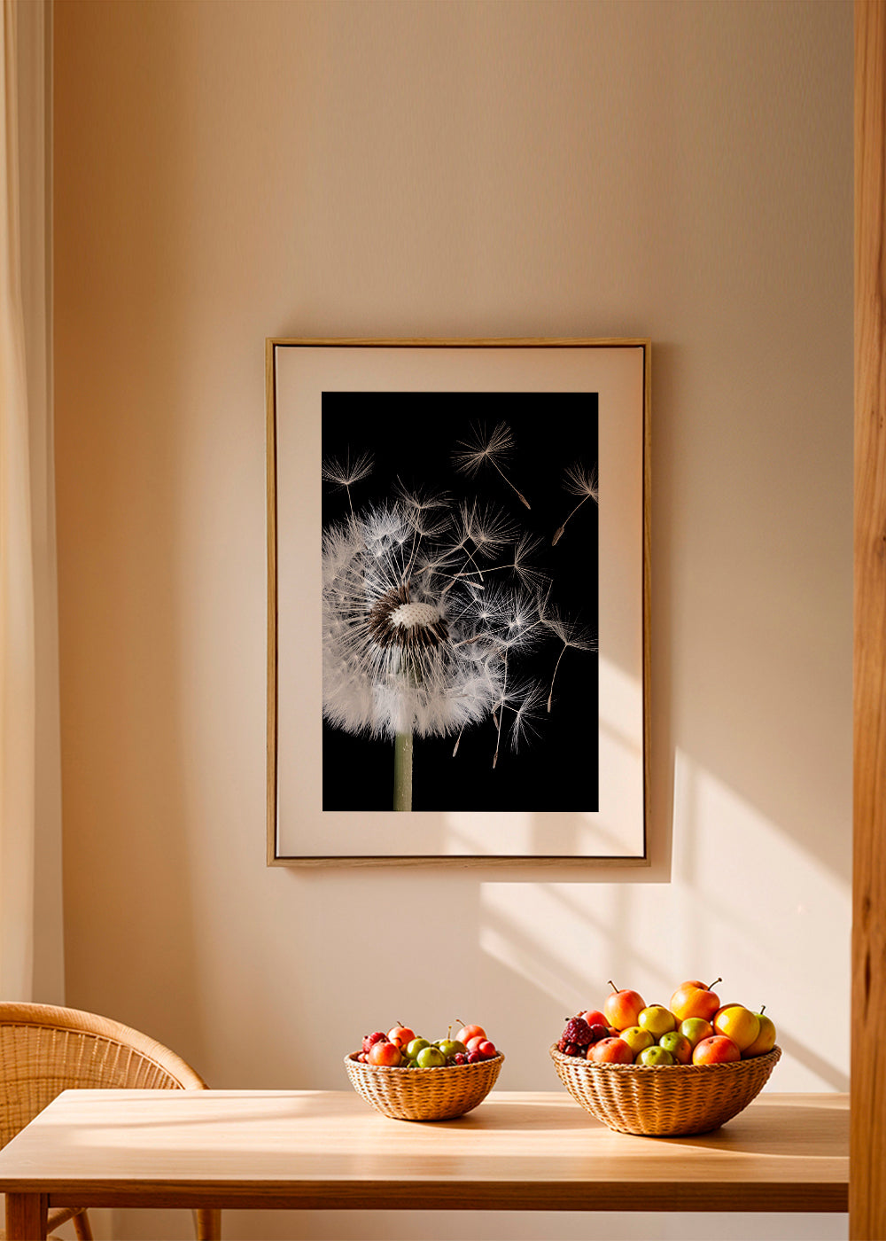 Botanisk poster: maskros i makro