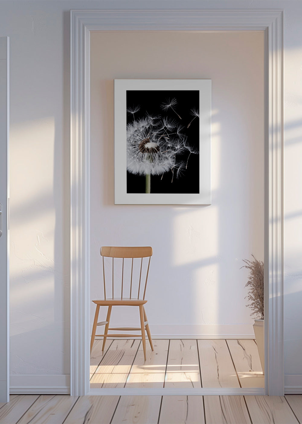 Botanisk poster: maskros i makro
