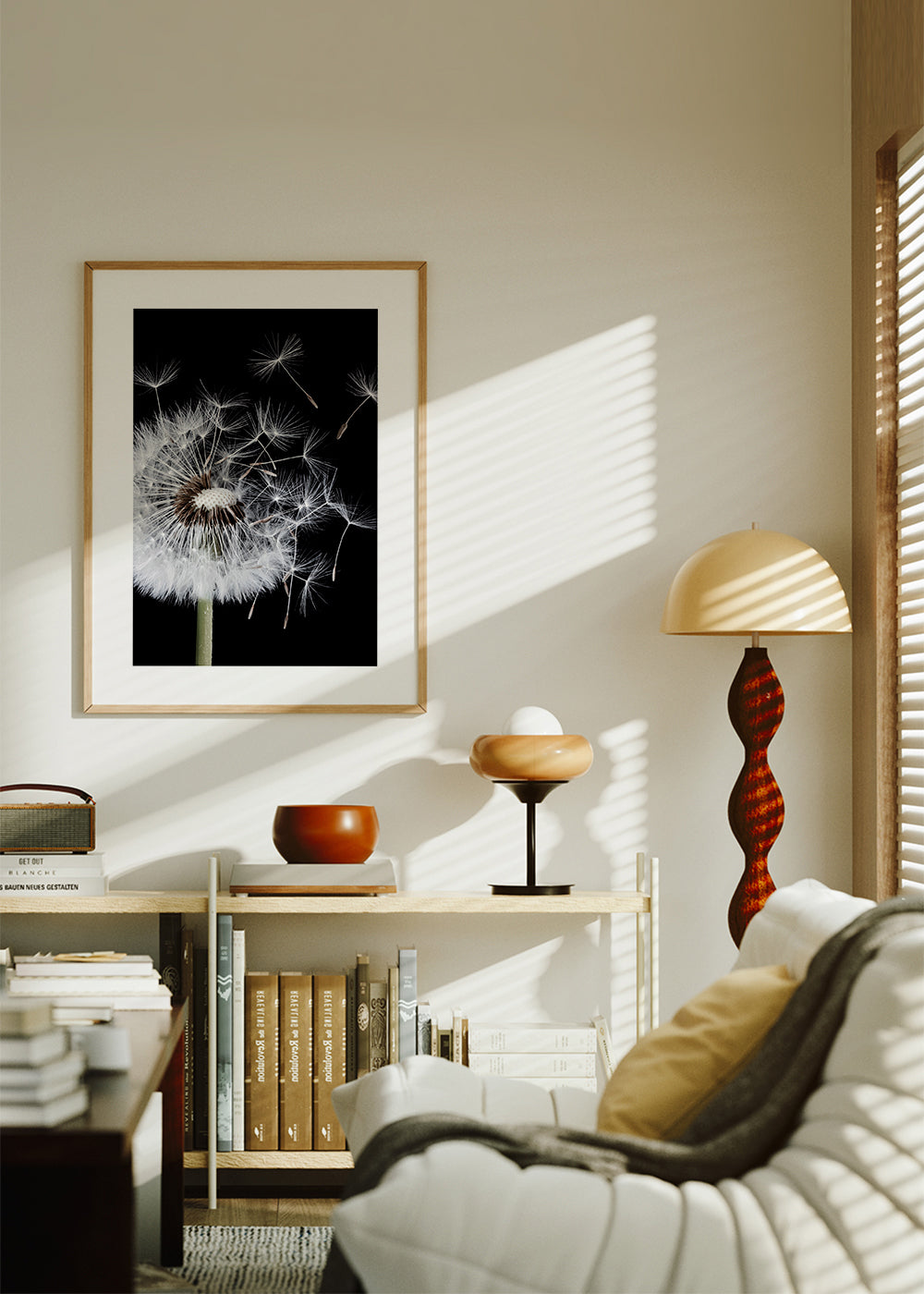 Botanisk poster: maskros i makro