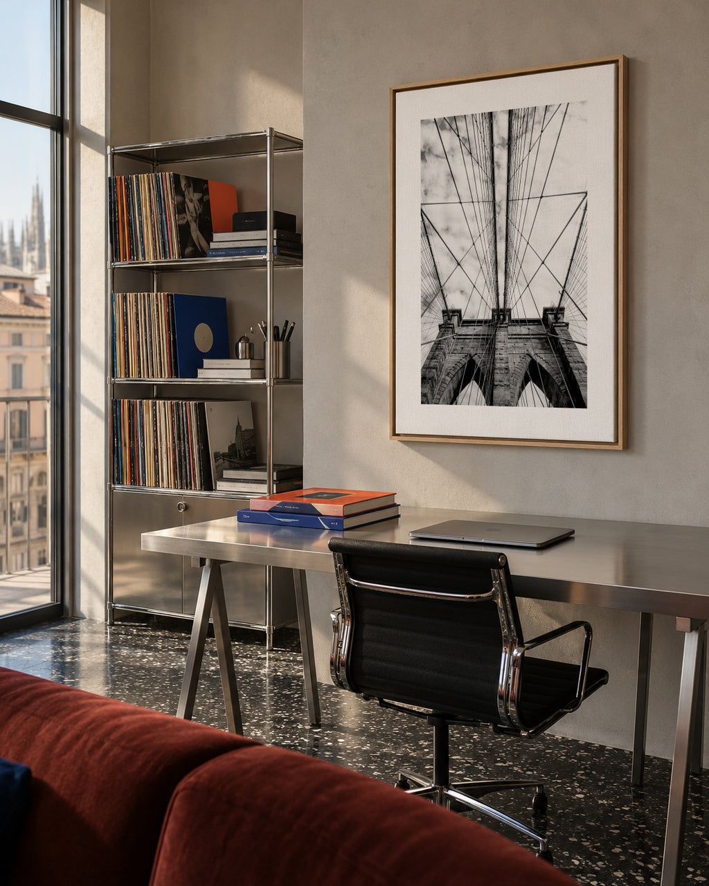 The bridge - Framed canvas in an interior
