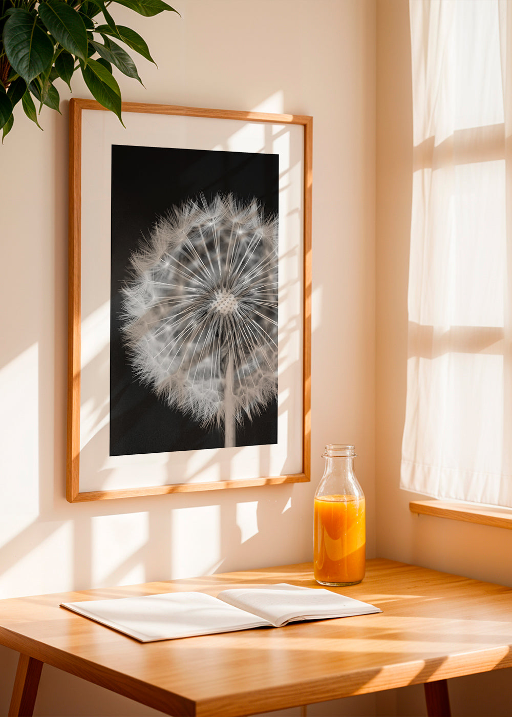 Botaniskt poster maskros närbild