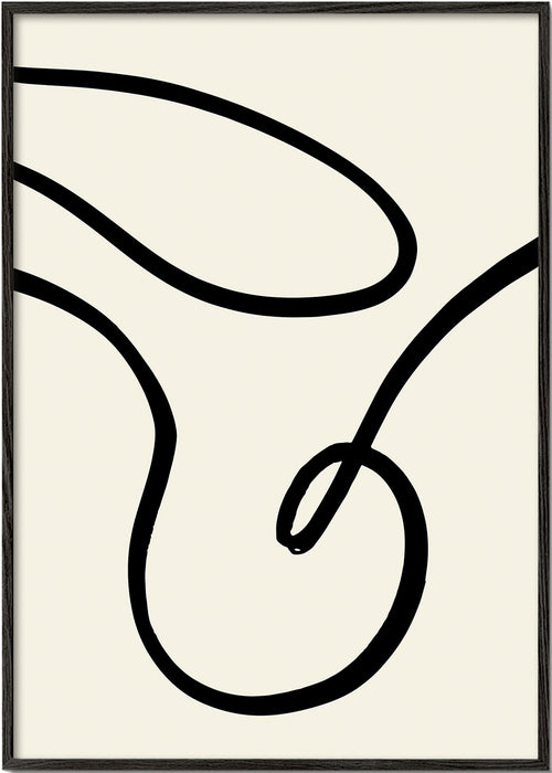 Minimalistisk poster svarta linjer organiska