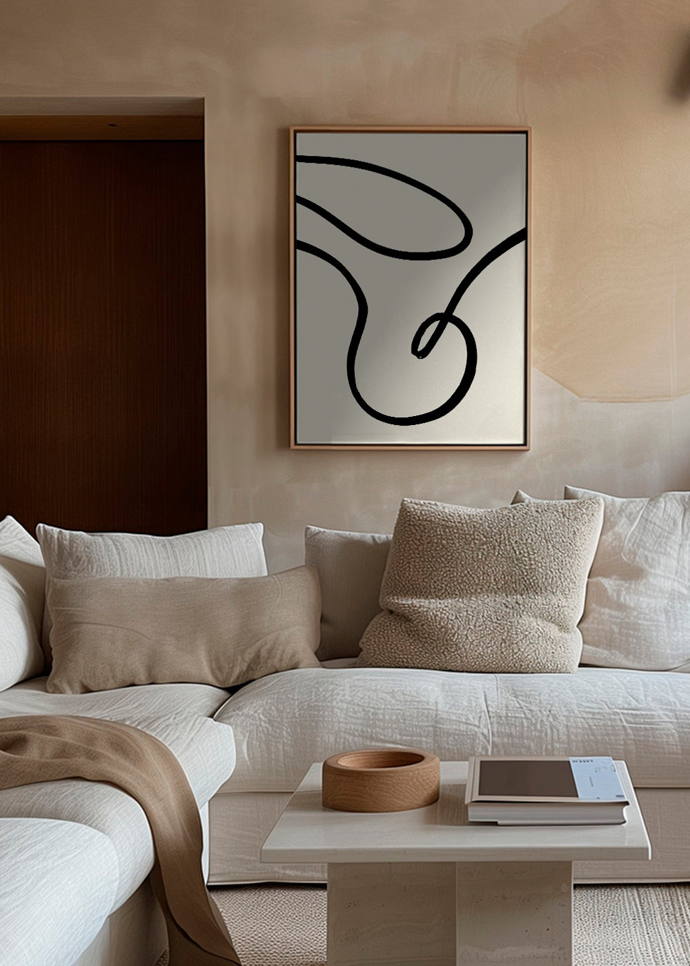 Minimalistisk poster svarta linjer organiska