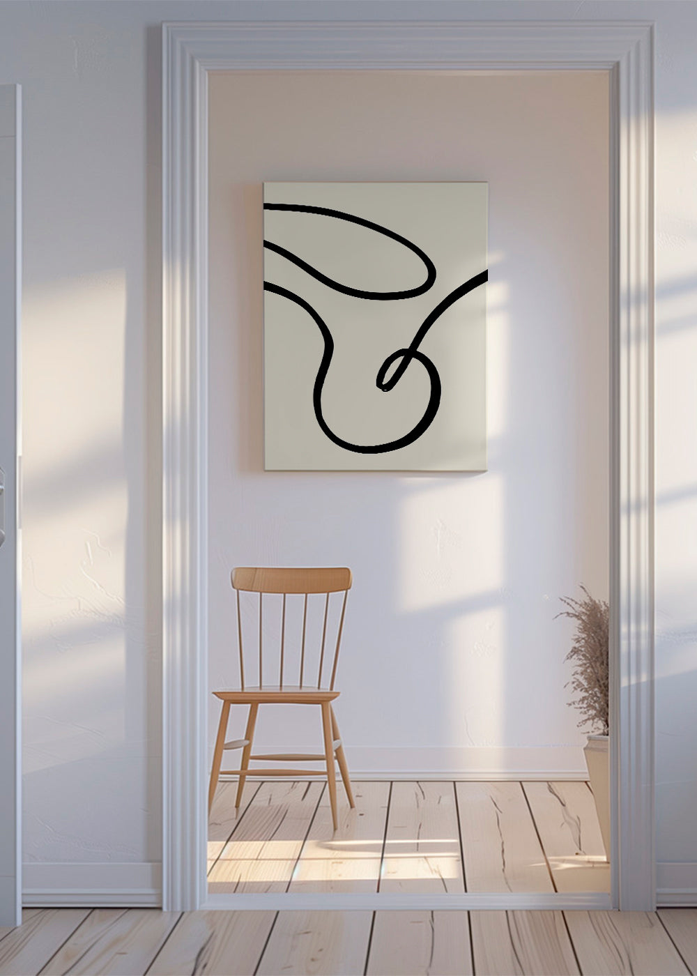 Minimalistisk poster svarta linjer organiska