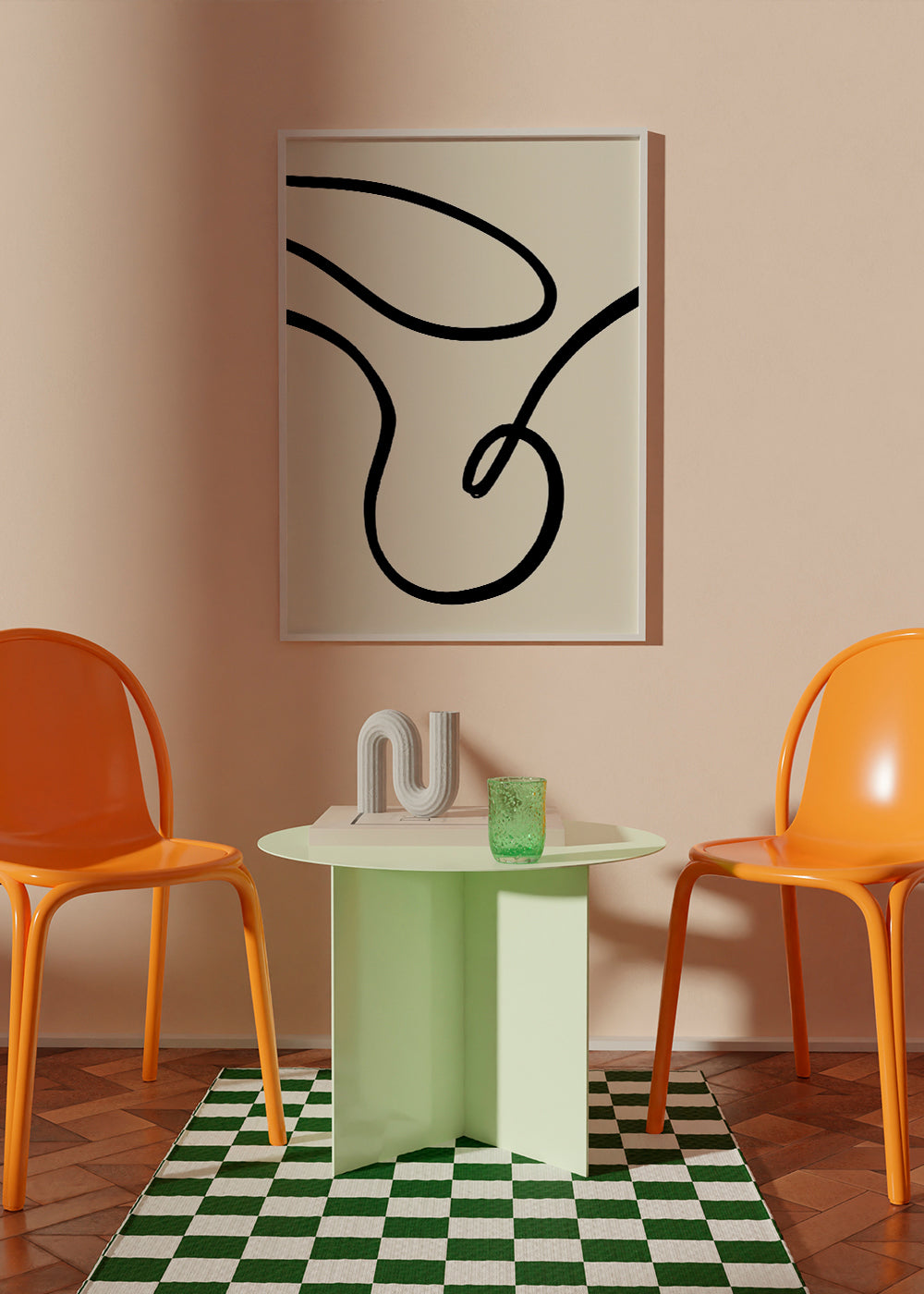 Minimalistisk poster svarta linjer organiska