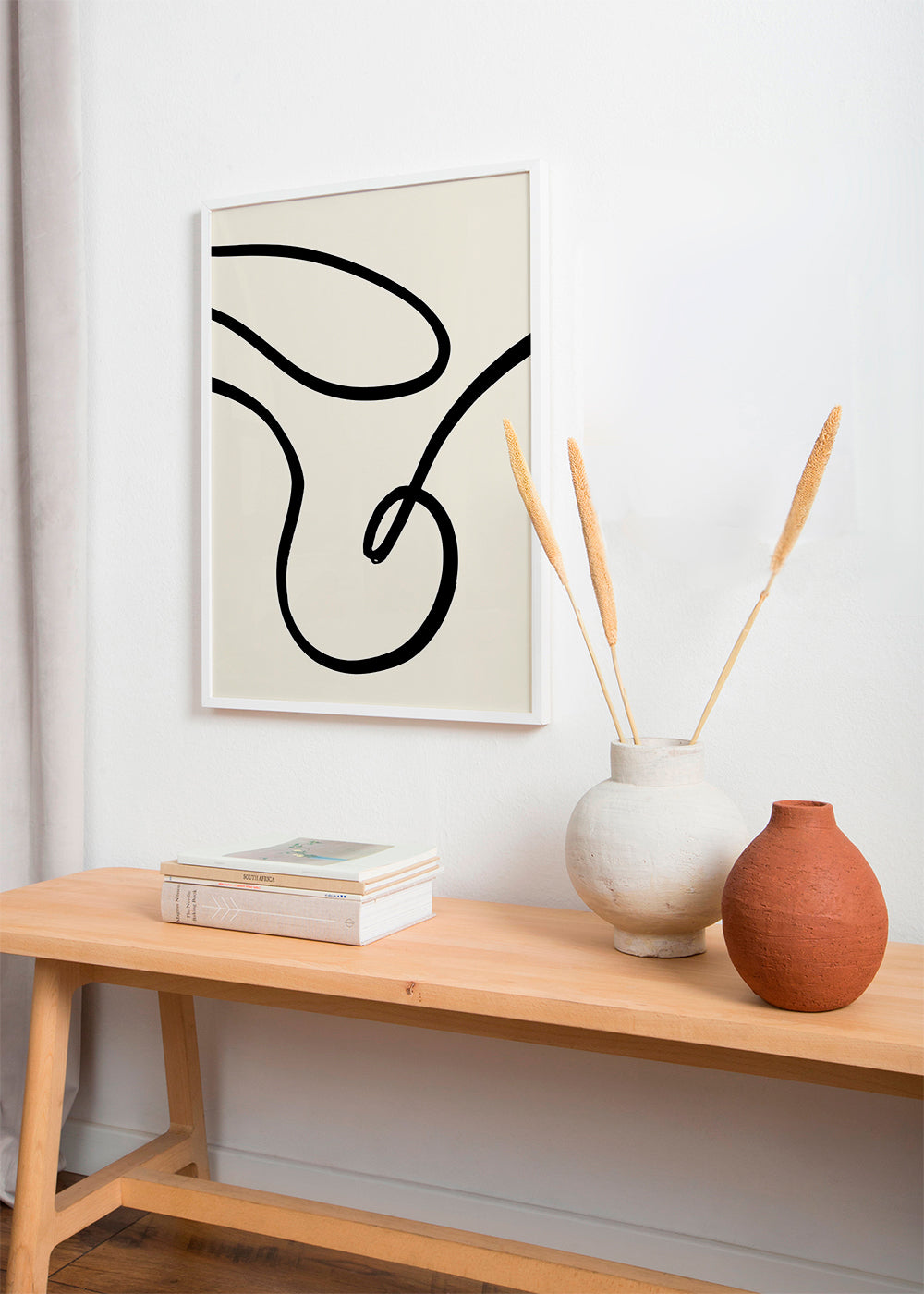 Minimalistisk poster svarta linjer organiska