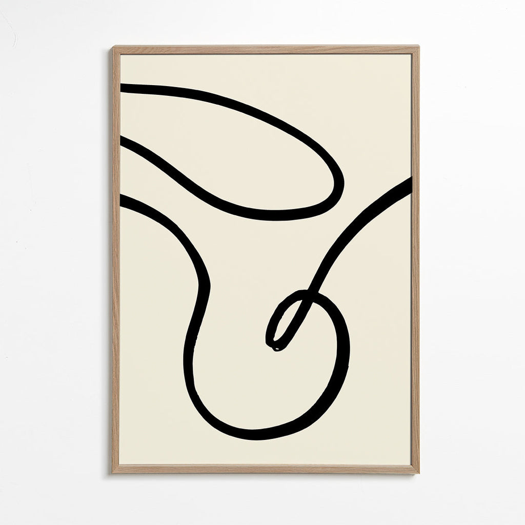 Minimalistisk poster svarta linjer organiska