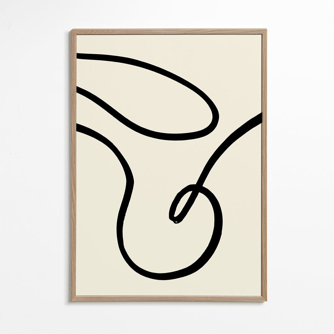 Minimalistisk poster svarta linjer organiska