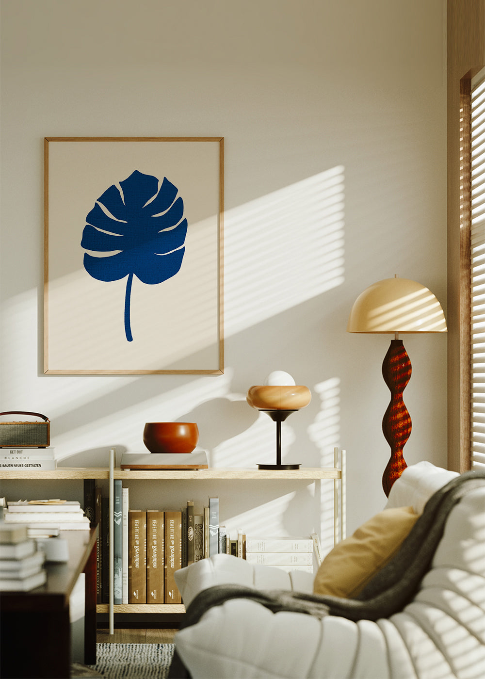 Botanisk poster Monstera blå