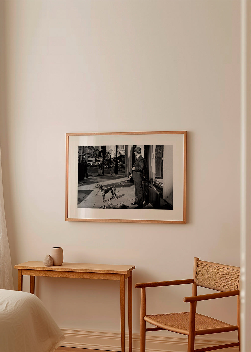 Gatufotografi man med hund