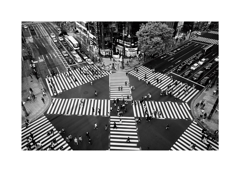 Kökskonst: Ginza övergångsställe i svartvitt