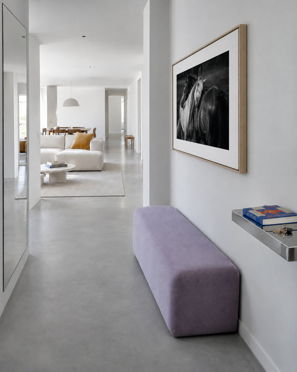 Warm rain - Framed canvas in an interior