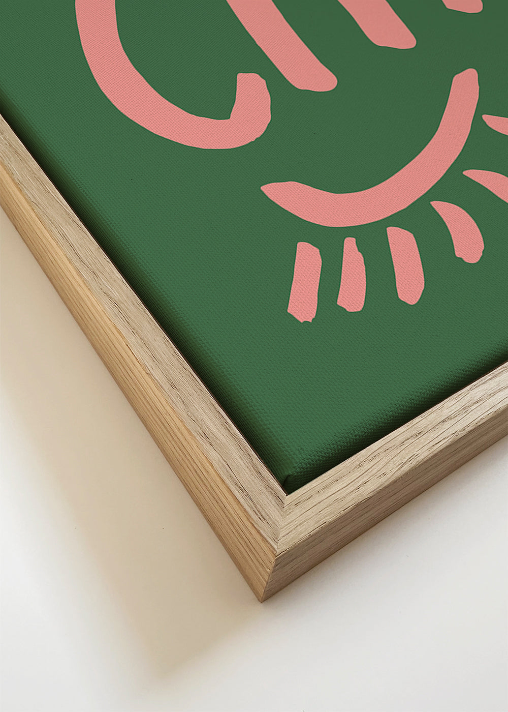 Illustration Très Chic rosa på grön bakgrund