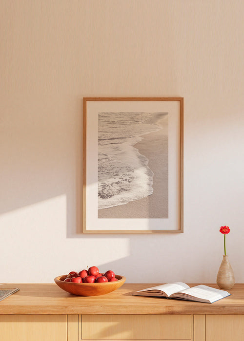 Landskap: lugn strandlinje