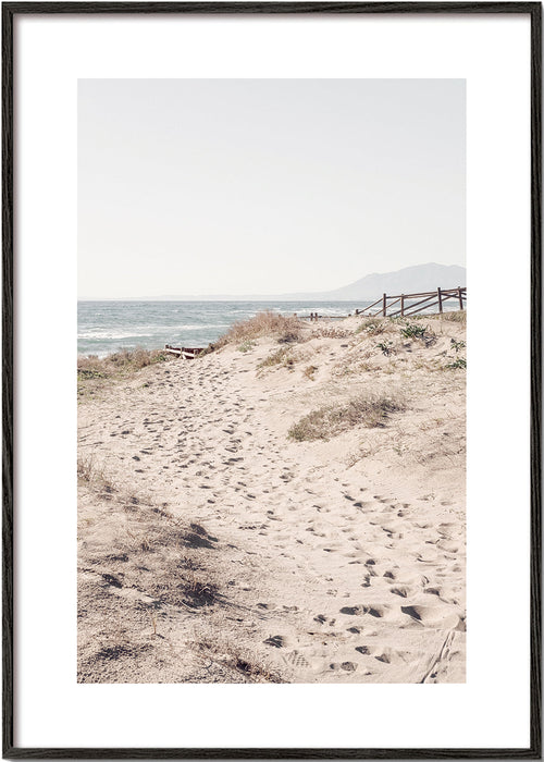 Landskap konst: sandstig vid stranden