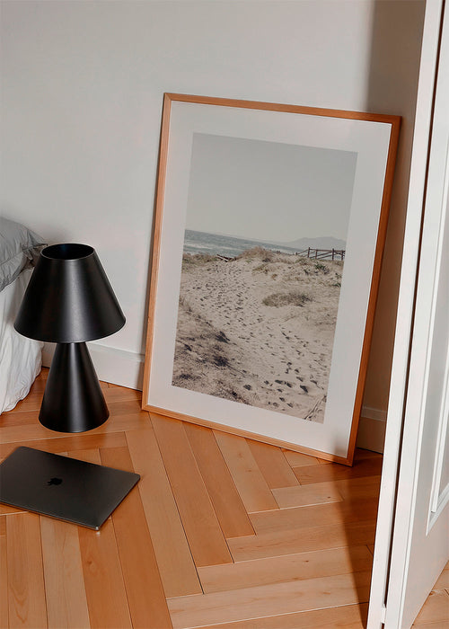 Landskap konst: sandstig vid stranden