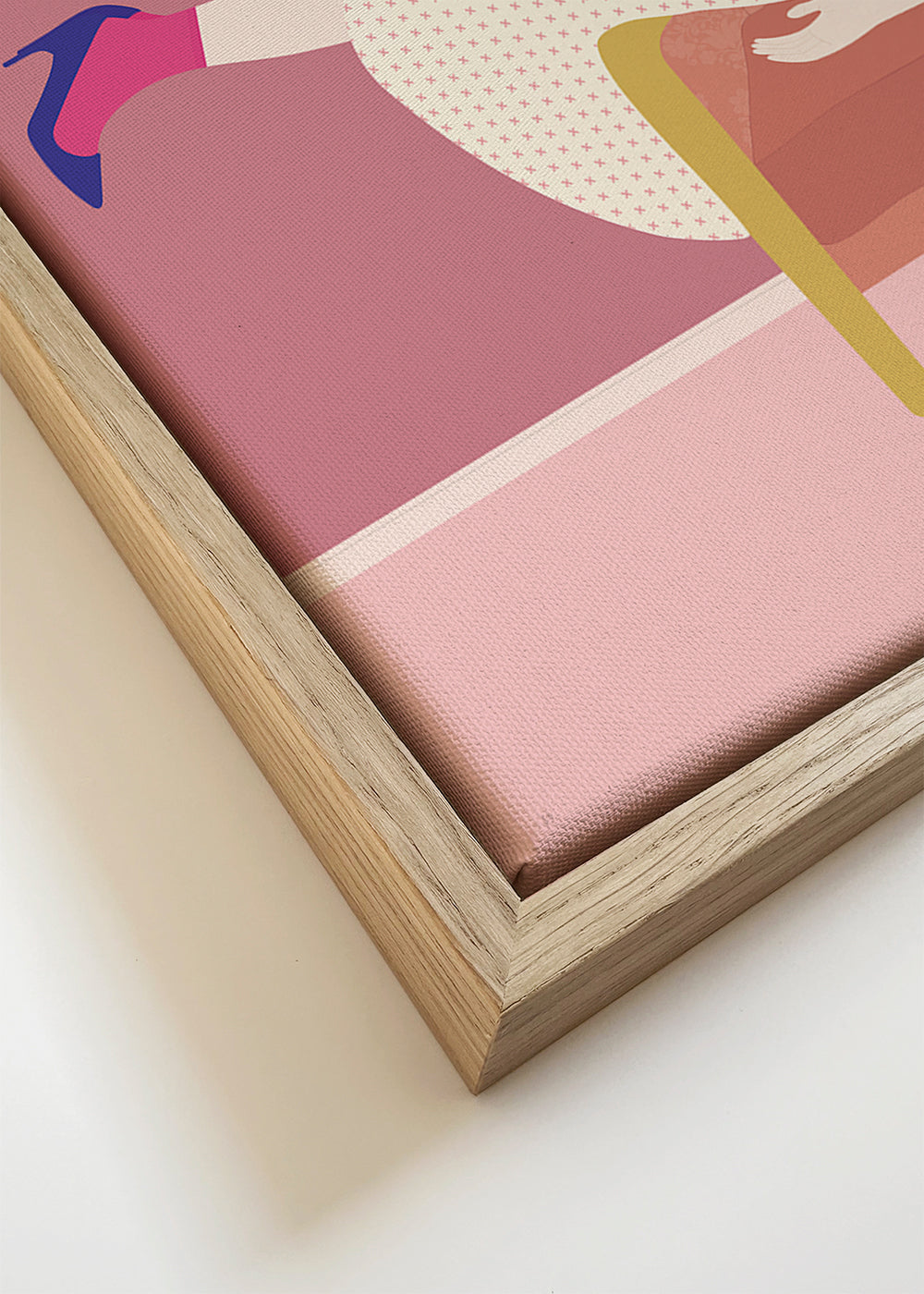 Illustration kvinna på rosa soffa