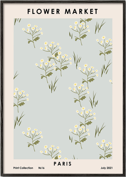 Botanisk poster Flower Market Paris