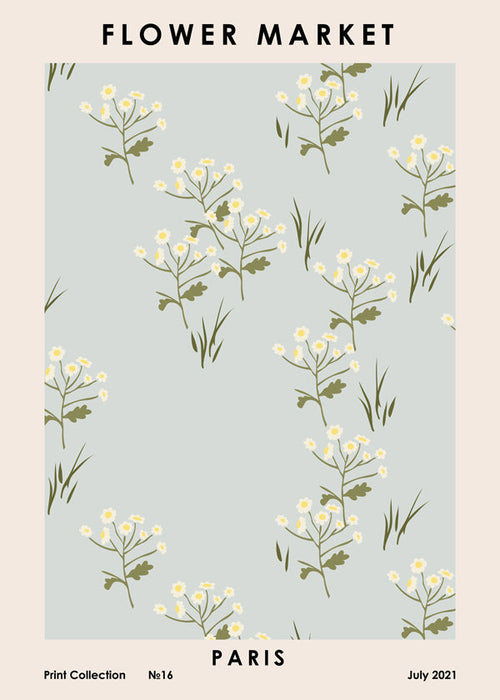 Botanisk poster Flower Market Paris