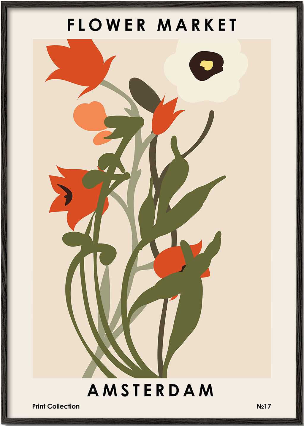Botanisk poster Flower Market Amsterdam bukett
