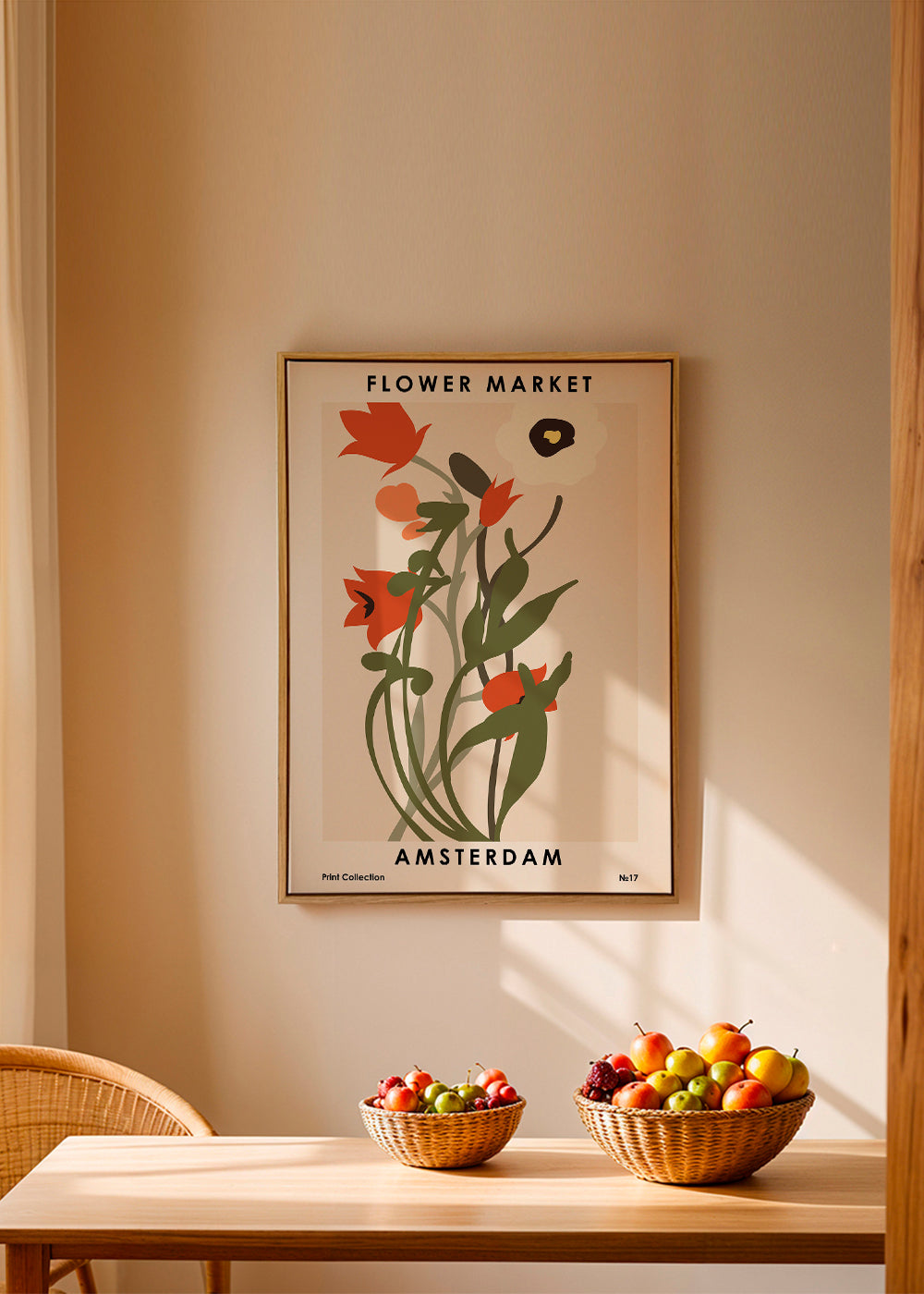 Botanisk poster Flower Market Amsterdam bukett