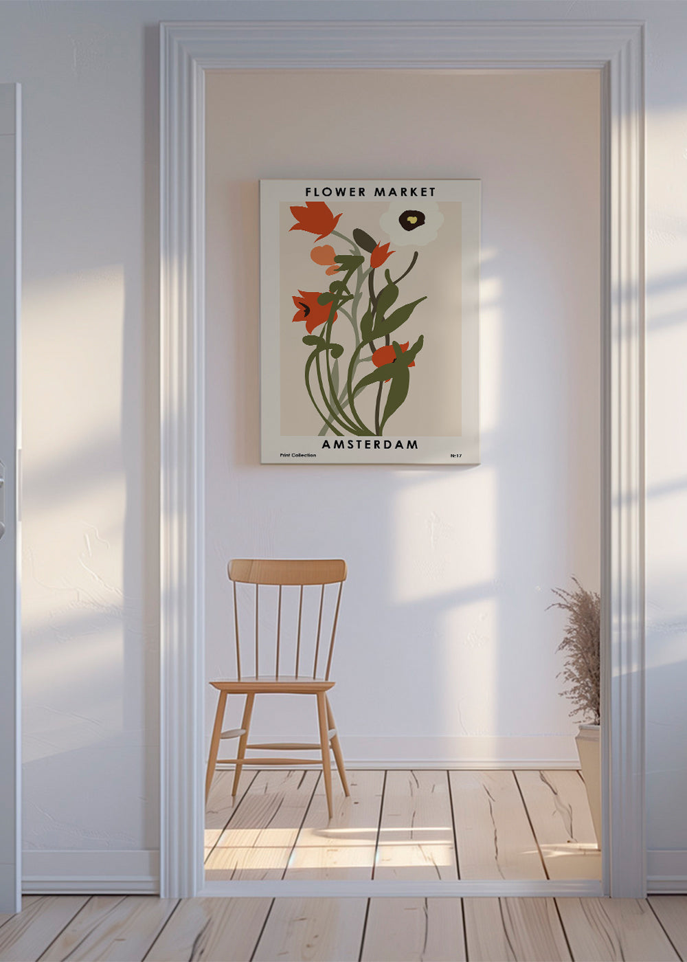 Botanisk poster Flower Market Amsterdam bukett