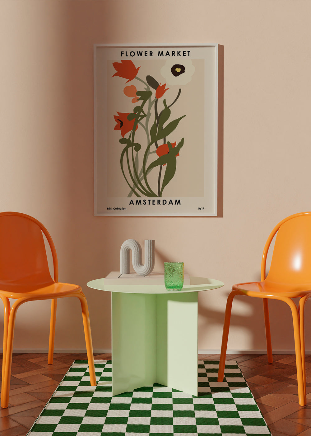 Botanisk poster Flower Market Amsterdam bukett