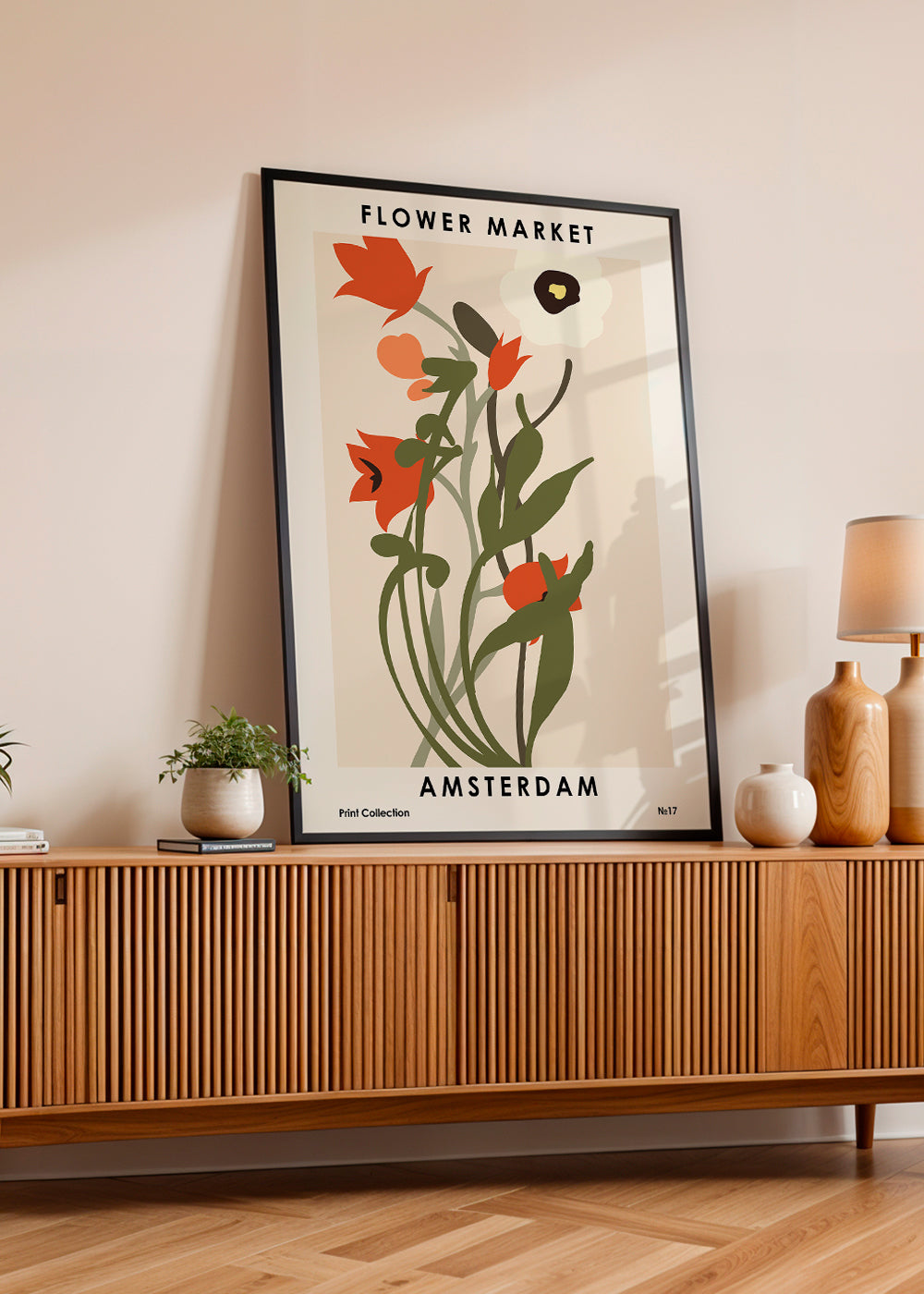 Botanisk poster Flower Market Amsterdam bukett