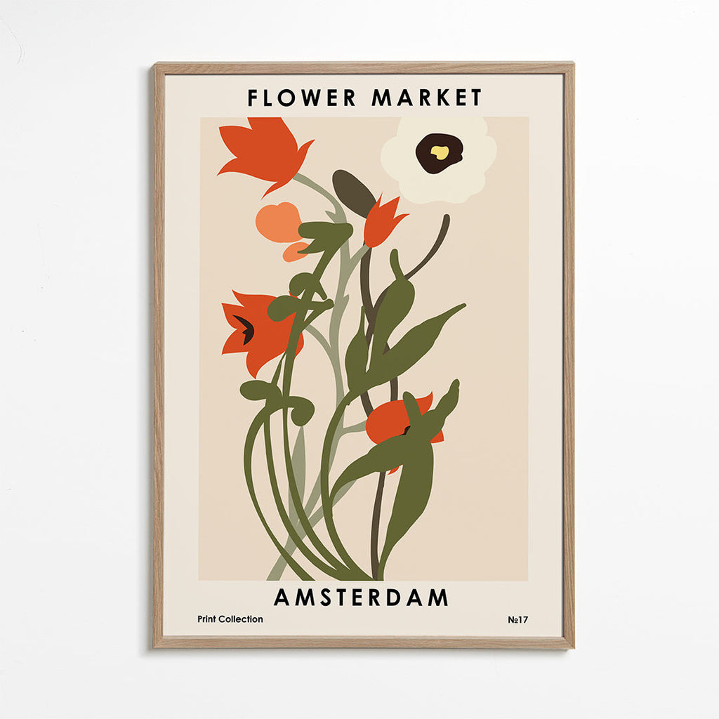 Botanisk poster Flower Market Amsterdam bukett
