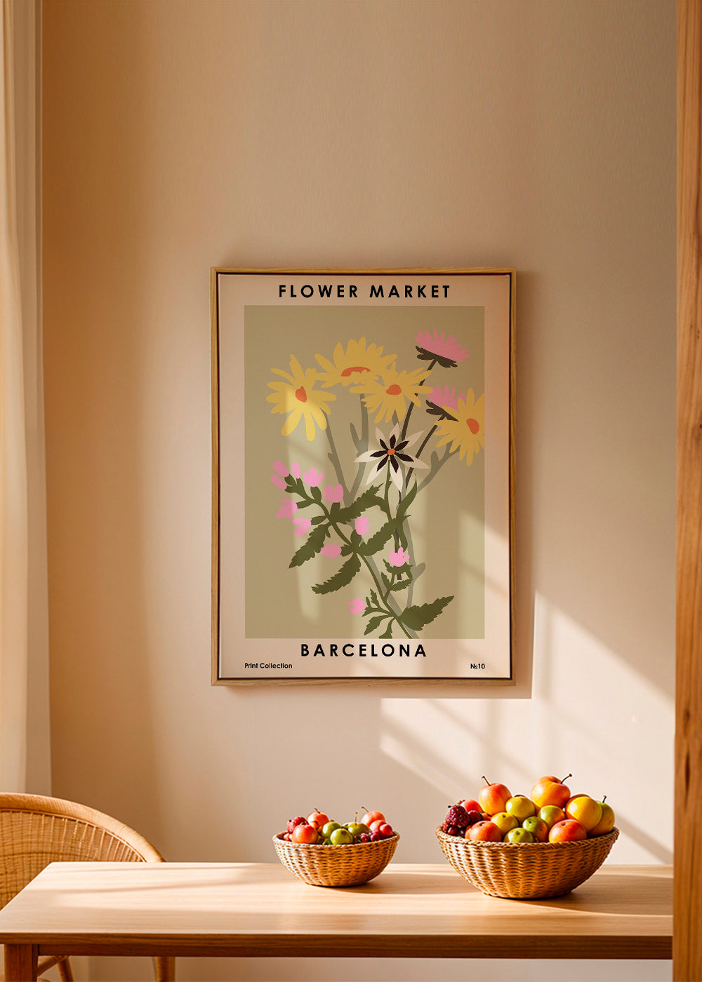 Botanisk poster Flower Market Barcelona