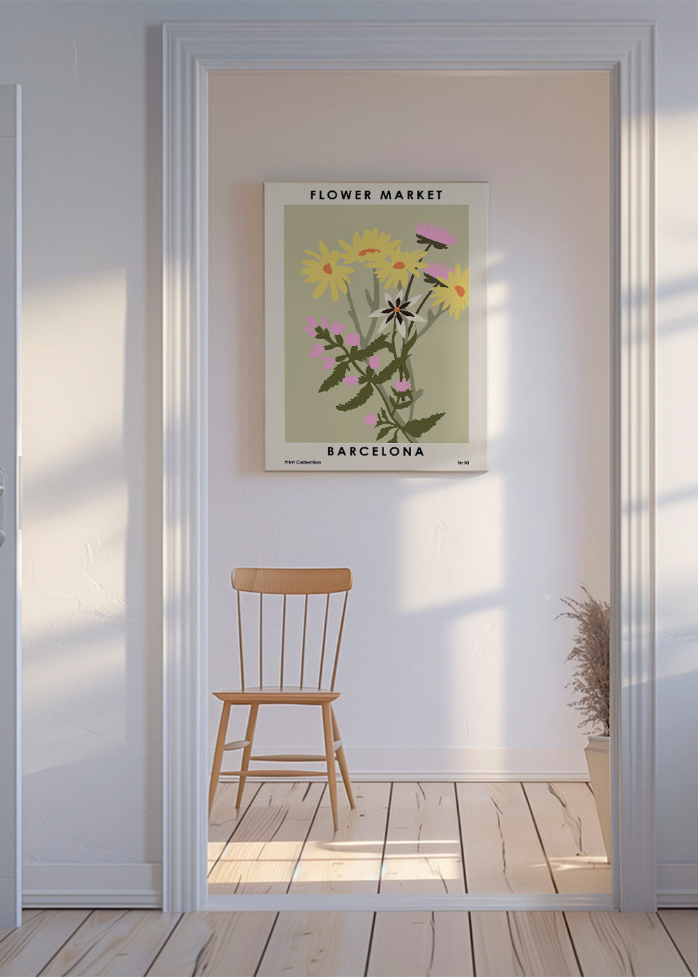 Botanisk poster Flower Market Barcelona